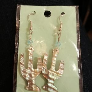 Abalone cactus earrings!